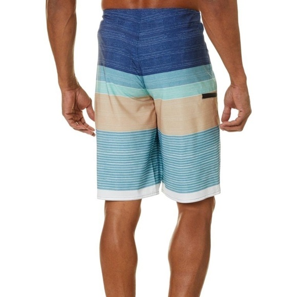 DISTORTION SALTWATER STRIPE 4-WAY STRETCH BOARD-SHORTS SZ S SUMMER CRUISE - Picture 2 of 9